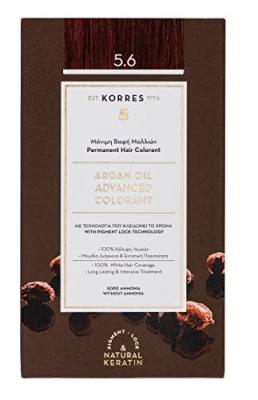 Coloration permanente korres huile d argan 5.6 chatin clair magenta
