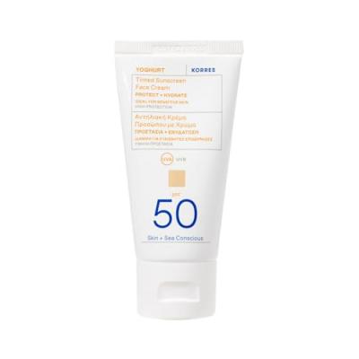 Korres Yoghurt Cr&egrave;me Solaire Teint&eacute;e Visage SPF50 50 ml - Tube 50 ml