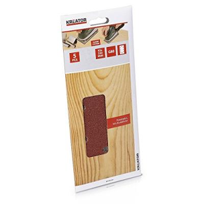 Lot de 5 feuilles abrasives rectangulaires 93 x 230 mm Grain 80
