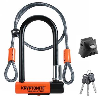 Kryptonite Mini 7 U-lock With Flex Padlock Cable Orange 8.3 x 17.8 cm
