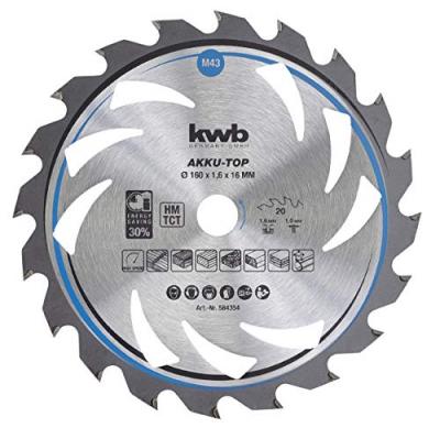 KWB - 584354 Lame de scie circulaire au carbure 160 x 16 x 1 mm Nombre de dents: 20 1 pc(s) Y760312