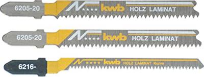 KWB - 3 lames scie sauteuse pour lamin&eacute;s -20