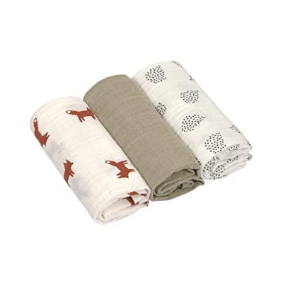 Lot de 3 langes en mousseline Little Forest Renard (60 x 60 cm)