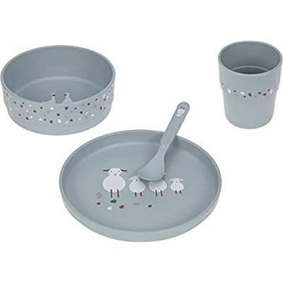 Lassig - Coffret repas Tiny Farmer Mouton et Oie bleu - bleu