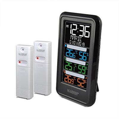 La Crosse Technology - WS6813 Station de Temp&eacute;rature avec 2 capteurs thermo/hygro et LCD color&eacute;