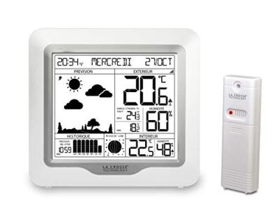 La crosse technology - station m&eacute;t&eacute;o avec pr&eacute;visions et signal dcf - silver