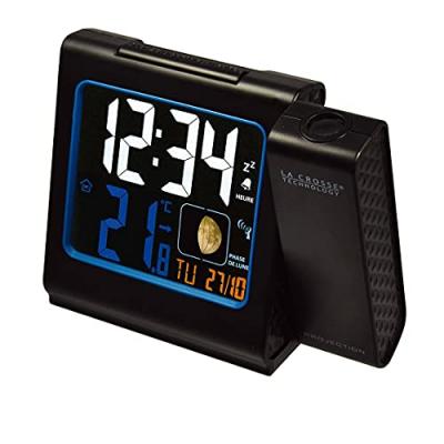 La Crosse Technology WT551 R&eacute;veil Radio Pilot&eacute; avec Projection Ecran Couleurs - Noir