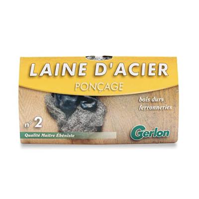 Laine d'acier Gerlon - n&deg;2 - Etui de 200 g Gris