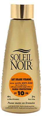 SOLEIL NOIR Lait solaire vitamin&eacute;SPF10 Flacon 150ml