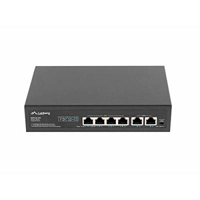 SWITCH LANBERG 6 PTOS 100MB 4xPOE+/2x FAST ETHER 60W RACK 10"/19
