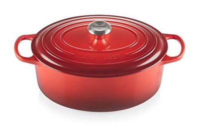 Le Creuset Cocotte Signature Ovale En Fonte &Eacute;maill&eacute;e, 31cm, Cerise