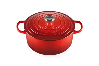 Cocotte ronde fonte &eacute;maill&eacute;e cerise &Oslash;26 cm 5,3 l Rouge Le Creuset