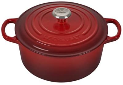 Le Creuset Cocotte Signature Ronde En Fonte &Eacute;maill&eacute;e, 22cm, Cerise