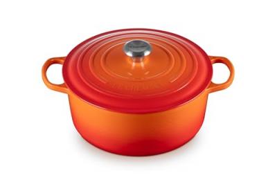 Cocotte Signature Ronde En Fonte Emaill&eacute;e, 28cm, Volcanique