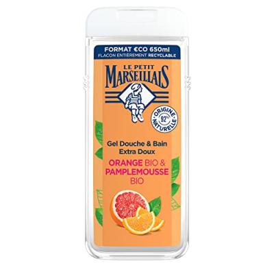 Gel douche et bain extra doux, orange et pamplemousse bio