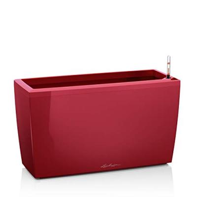 Pot de fleur LECHUZA Cararo Premium - kit complet, rouge Scarlet brillant 