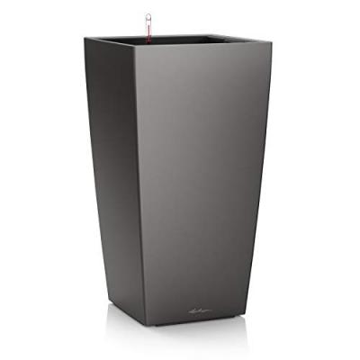 Pot carr&eacute; Lechuza Premium anthracite m&eacute;tallis&eacute; 50 x 50 x h.95 cm