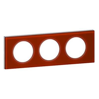 C&eacute;liane plaque mati&egrave;res triple verre carmin - 069473 - Legrand