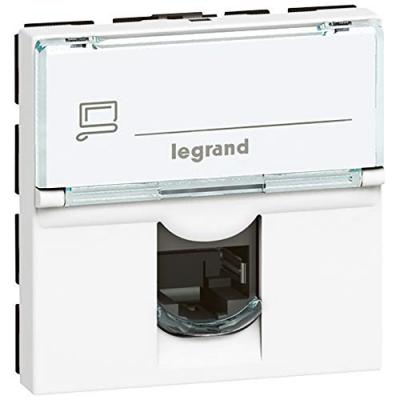 Legrand 076564 Prise Cat&eacute;gorie6 Utp Mosaic, 2 Modules, Blanc