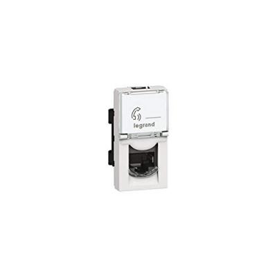 Legrand 078730 Mosaic RJ11 Prise, 4 Contacts, 1 Module, Blanc