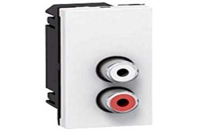 Prise double RCA Mosaic - Liaisons audio et video - 1 module - Blanc