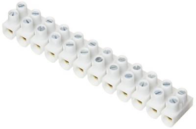 Borne de raccordement Nylbloc - 16mm &sup2; - 76A - 12 bornes - blanc