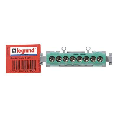 Bornier de terre - 8 bornes pour c&acirc;ble 1,5 &agrave; 16mm &sup2; - vert