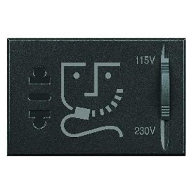 Prise De Courant - Rasoir - 3 Modules - Bticino Axolute - Anthracite