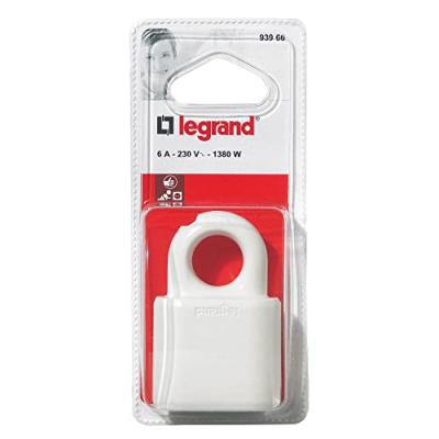 Fiche femelle en plastique - 2 phases - 6 A - blanc