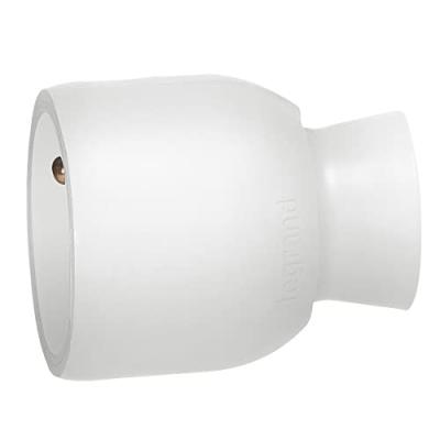 Fiche &eacute;lectrique femelle - 2 phases + terre - sortie droite - blanc