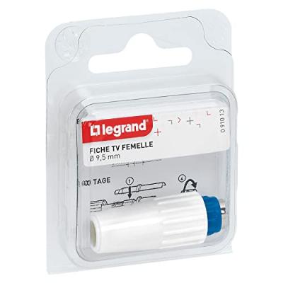 Fiche coaxiale droite diam&egrave;tre 9,52 mm Legrand - Droite