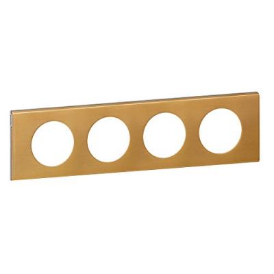 Legrand - Plaque de finition C&eacute;liane - Mati&egrave;re Bronze Dor&eacute; - 4 postes