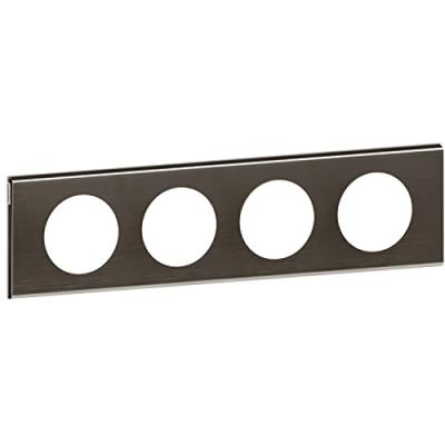Legrand - Plaque de finition C&eacute;liane - Mati&egrave;re Black Nickel - 4 postes
