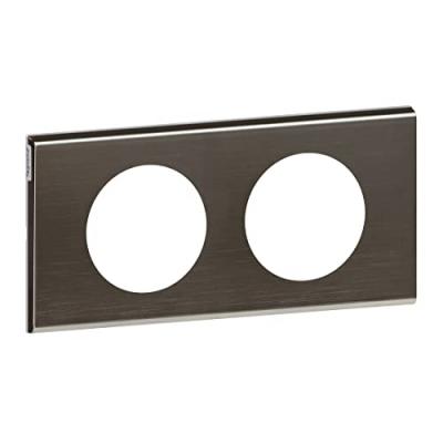 Legrand - Plaque de finition C&eacute;liane - Mati&egrave;re Black Nickel - 2 postes