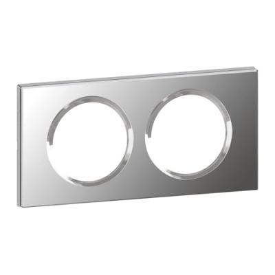 Plaque de finition double Legrand C&eacute;liane Mati&egrave;re Verre Miroir