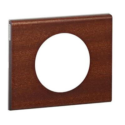 Legrand - Plaque de finition C&eacute;liane - Mati&egrave;re Acajou - 1 poste