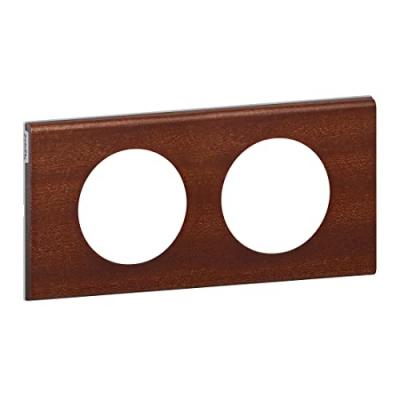 LEGRAND Plaque C&eacute;liane finition acajou pour 2 postes - Marron acajou