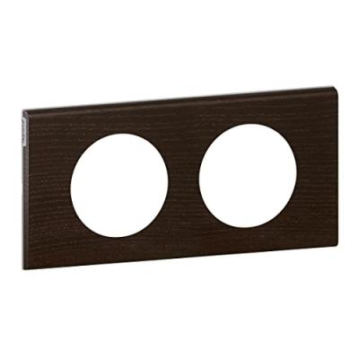 Plaque matiere 2 postes teinte wengue celiane Legrand 069202