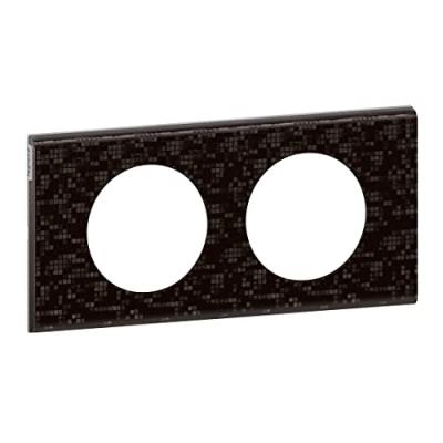 Legrand - Plaque de finition C&eacute;liane - Mati&egrave;re Cuir Pixel - 2 postes
