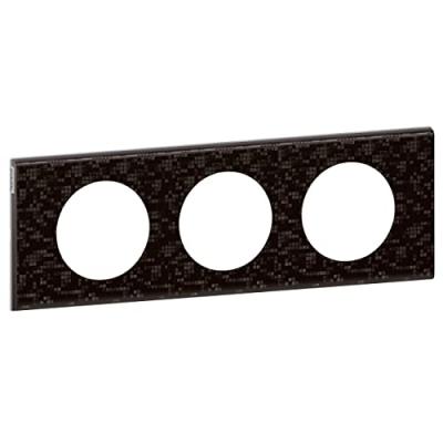 Legrand - Plaque de finition C&eacute;liane - Mati&egrave;re Cuir Pixel - 3 postes