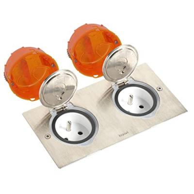LEGRAND - Kit 2 x prises sol rectangle