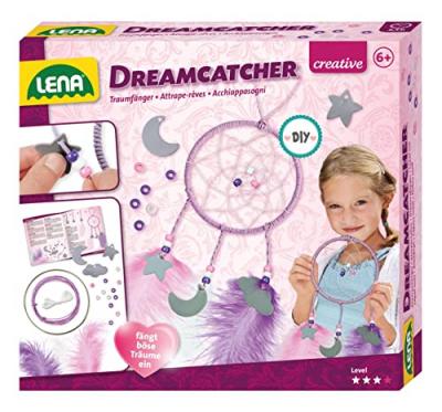 Lena faites votre propre dreamcatcher girls acier inoxydable/laine violette 8-pi&egrave;ces
