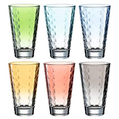 Leonardo Optic 025907 Lot de 6 verres &agrave; long drink lavables au lave-vaisselle en verre color&eacute; 300 ml