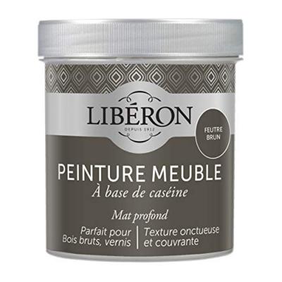 Peinture meuble et boiserie Cas&eacute;ine LIB&Eacute;RON feutre brun mat 0.5 l
