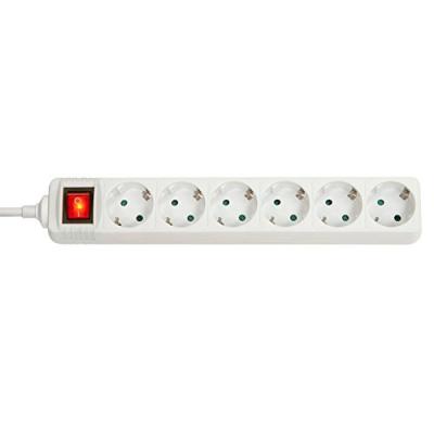 Lindy 73103 Multiprise 6 Prises, avec Interrupteur Marche/arr&ecirc;t, Blanc