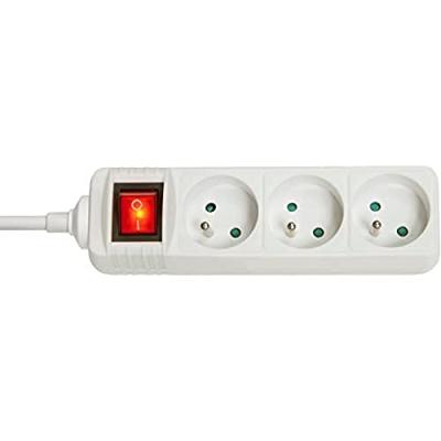 Multiprise 3 prises + interrupteur 1.50m (blanc) 4002888731249