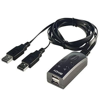Lindy 2 Port USB KM Switch - commutateur souris/clavier - 2 ports