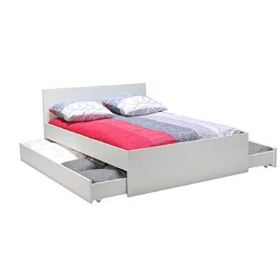 OSLO Lit adulte 2 tiroirs 140 x 190 cm blanc