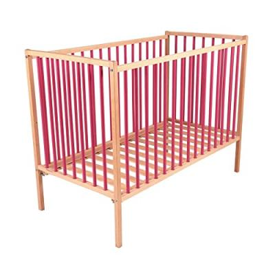 Lit Remi, 70cm x 140cm Taille, Bicolore Fuchsia et Naturel