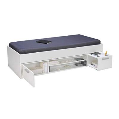TESS Lit enfant contemporain m&eacute;lamin&eacute; blanc - l 90 x 190 cm